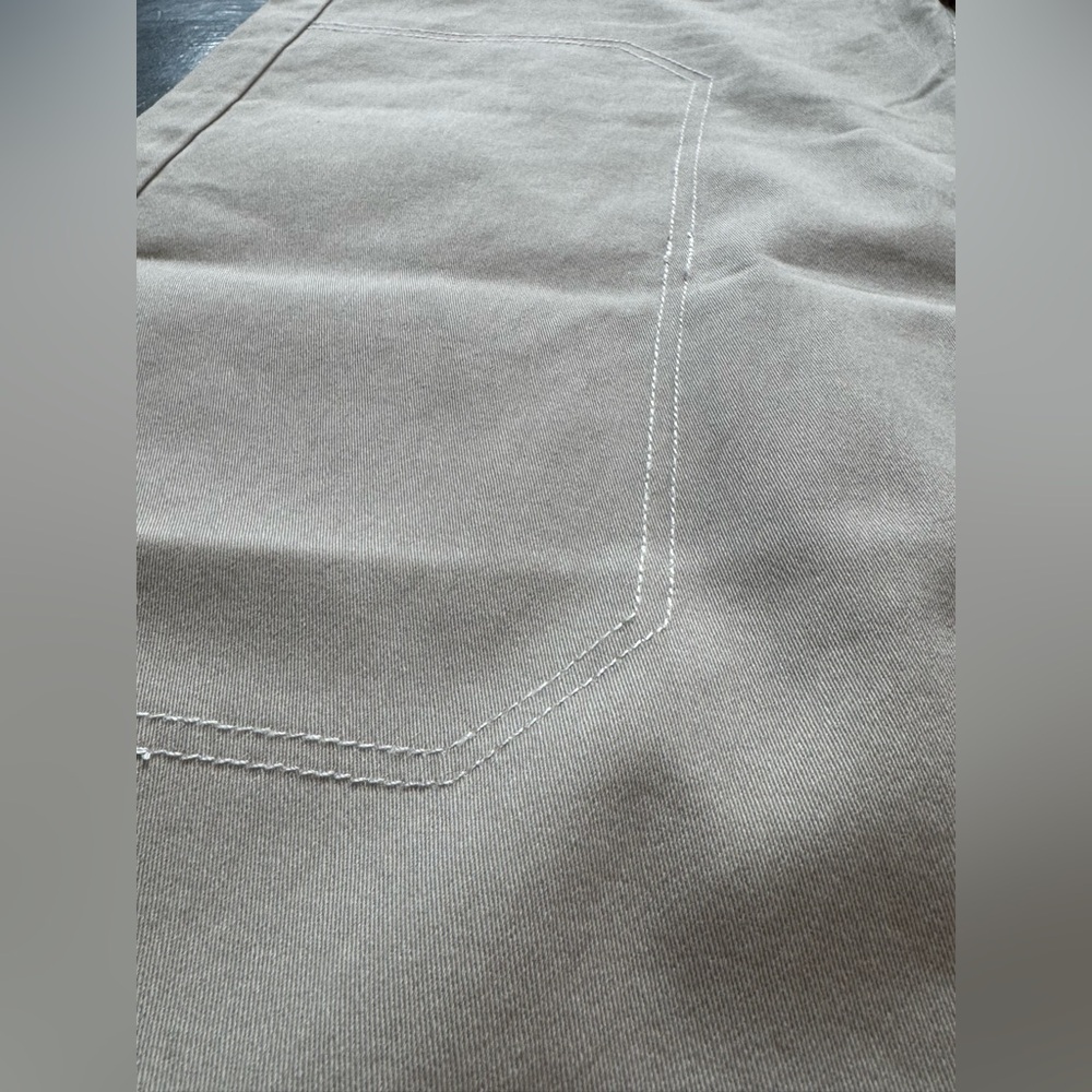 Classic Cream Straight Wide Leg Khaki pants 6 - Picture 3 of 7